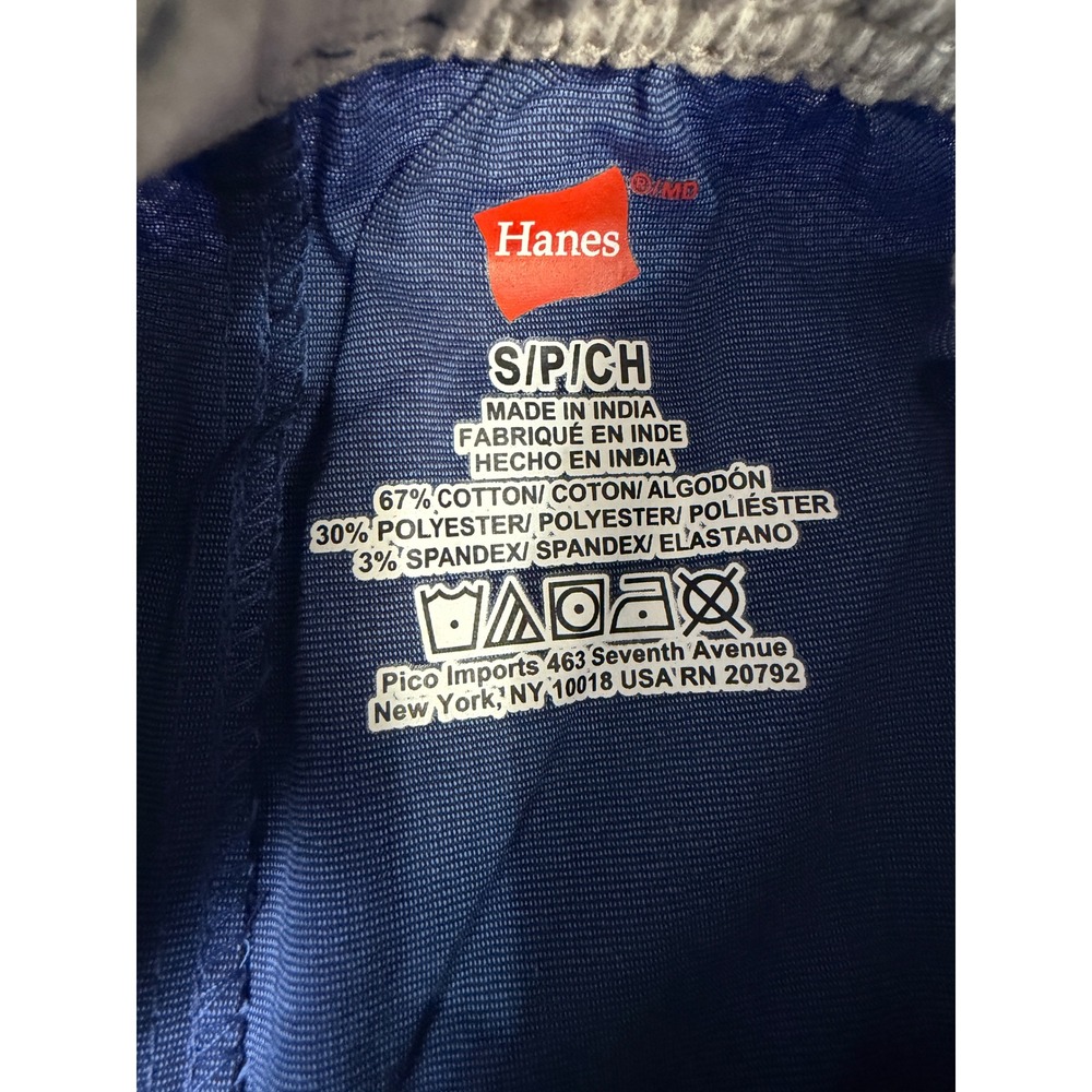 Hanes Mens Stretch Woven Sleep Pant Navy‎ Blue Elastic Drawstring Button Fly S - Picture 5 of 8